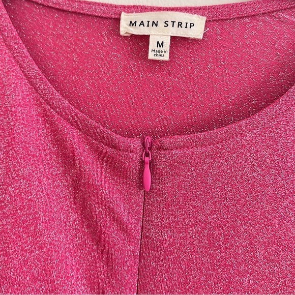 VICI | Pink Zip Up Metallic Romper - Picture 3 of 3